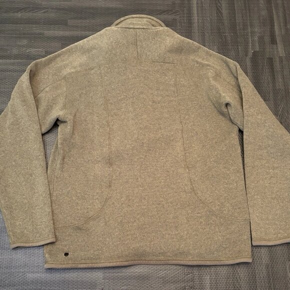 Patagonia Mens Better Sweater 1/4 Zip Fleece Jacket Green Size Large w Hole - Picture 15 of 15
